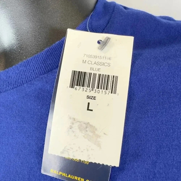 NEW Polo Ralph Lauren T-Shirt Short Sleeves Classic Fit Pony Logo Mens Blue L - Picture 4 of 6